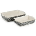 thumbnail image 1 of Thyme & Table Stoneware Rectangular Baker, Black & White Geo, 2-Piece Set, 1 of 6