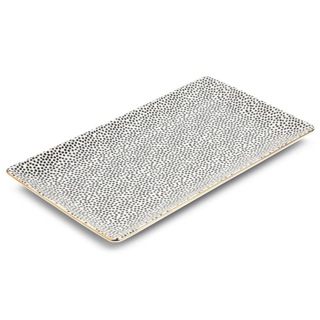 Thyme & Table Stoneware Rectangular Serve Platter, Dot Collection