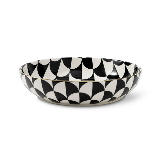 Thyme & Table Emmett Ceramic Serve Bowl Black and White