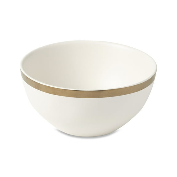 Thyme & Table Everest Ceramic Bowl Off-White with Gold Rim
