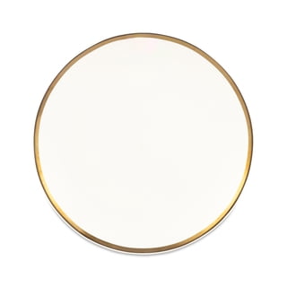 Thyme & Table Everest Ceramic Salad Plate Off-White with Gold Rim