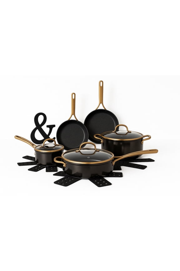 Supreme 12-Piece Non-Stick Cookware Set, Pots and Pans Set- Bronze