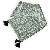 Thyme & Table Table Runner, Green and White Geometric, 14 x 72"