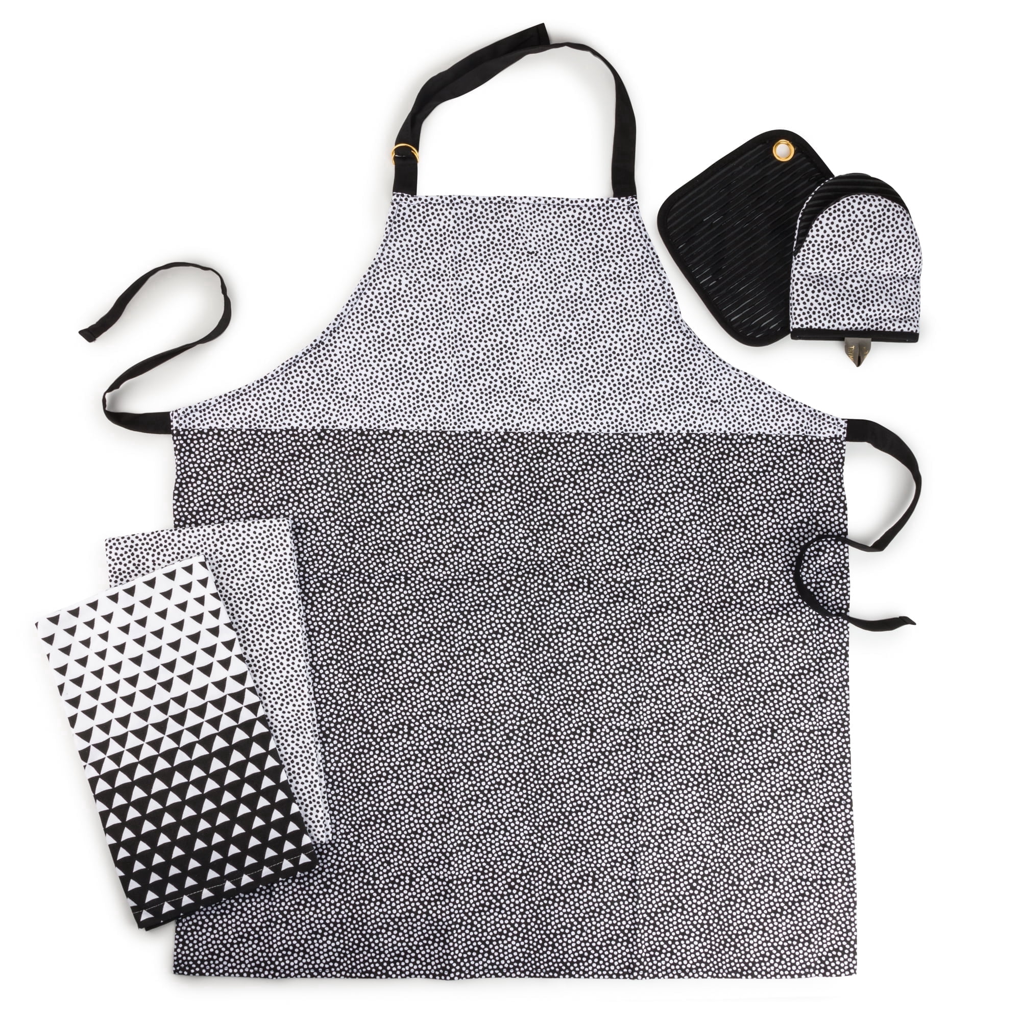 Thyme & Table Textile Kitchen Set, Tie Dye Black, 5-Piece Set