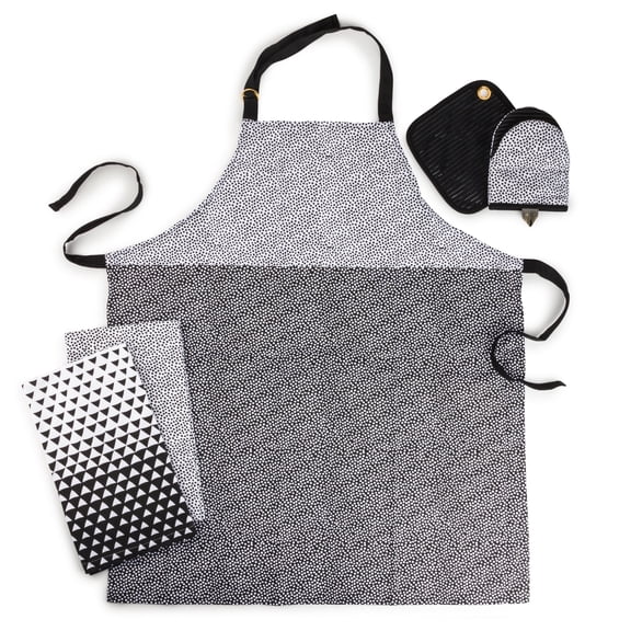 Thyme & Table Textile Kitchen Set, Tie Dye Black, 5-Piece Set