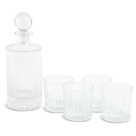 Thyme & Table 5-Piece Whiskey Decanter and Cocktail Glasses Set