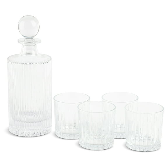 Thyme & Table 27 fl oz Whiskey Decanter & 10oz Cocktail Glasses, Set of 5