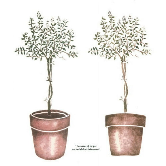 Thyme Topiary Tree Wall Stencil DEE110 by DeeSigns