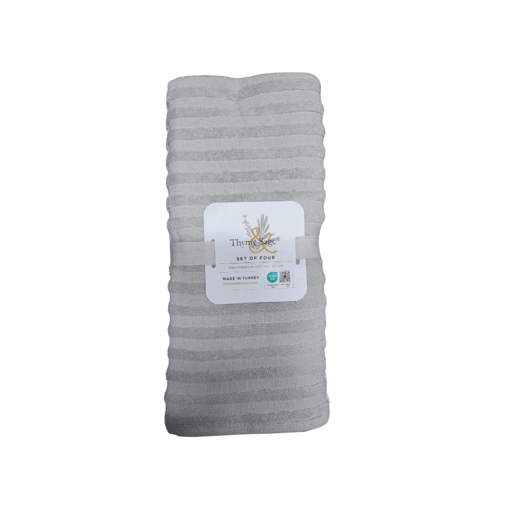Thyme and Sage 4pc Made in Turkey 100 Premium Cotton Kitchen Towels, 4