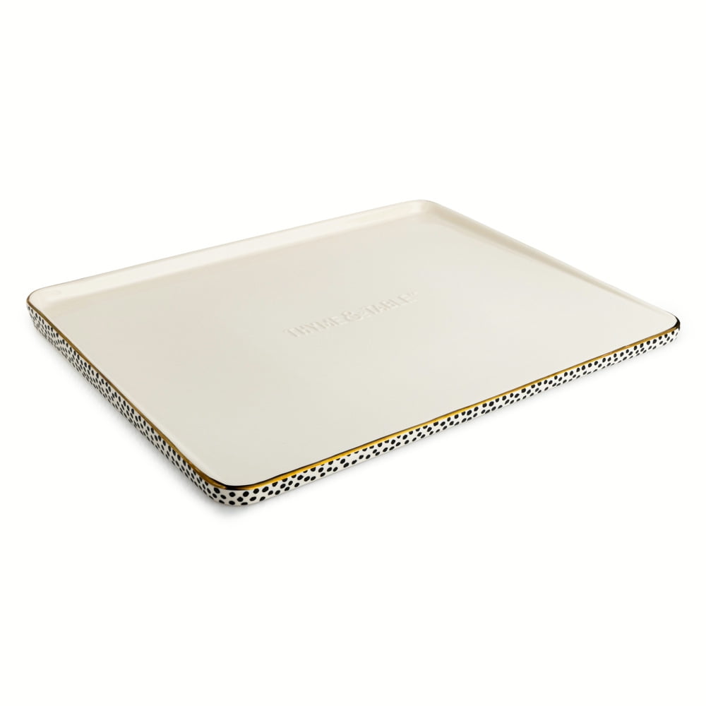 Thyme and Table 15" Ceramic Baking Stone, Dot