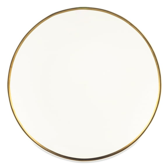 Thyme & Table Everest Ceramic Dinner Plate Off-White with Gold Rim