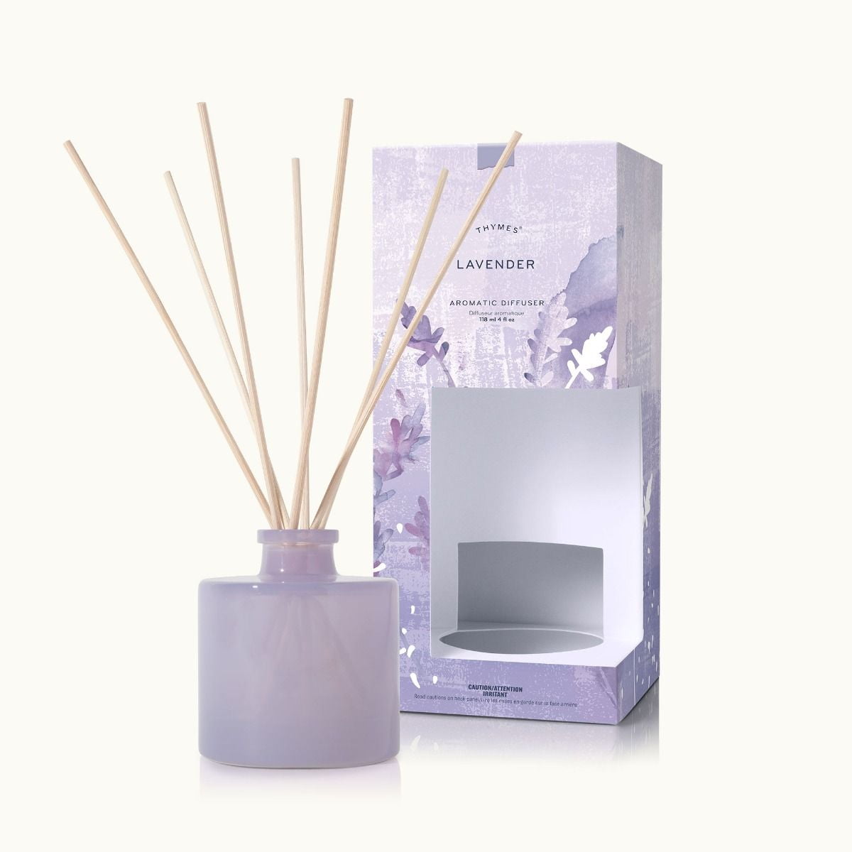 Lavender Aromatic Reed Diffuser in Soft Purple Glass