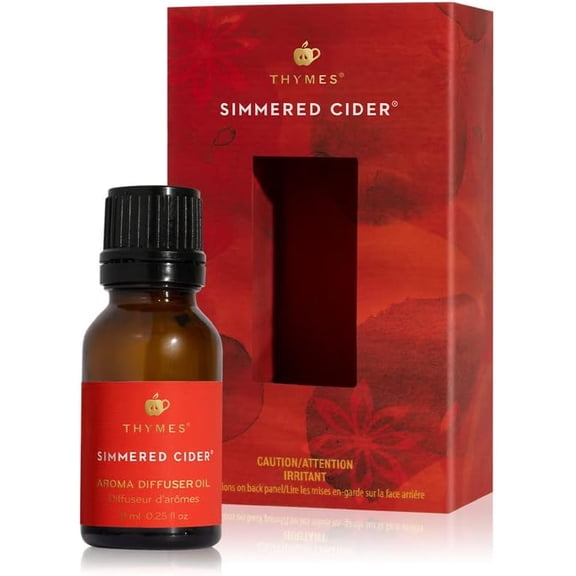 Thymes Electric Oil Diffuser Refill - Home Fragrance Oil Refill for Plug in Air Fresheners for Home - Use for Electric Scent Diffuser - Long Lasting Scent (Simmered Cider, 0.25 fl oz)