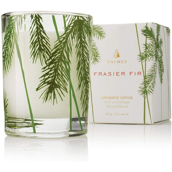 Thymes - Fragrant Frasier Fir Votive Candle with 15-Hour Burn Time - 2 Ounces