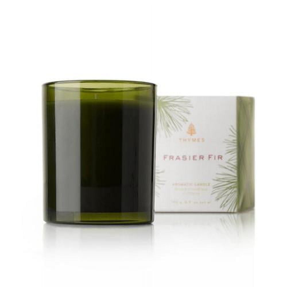 Thymes Frasier Fir Candle - Molded Green Glass Candle Jar - Scented Candle  for A Fresh Home Fragrance - Single-Wick Candle (6.5 oz)