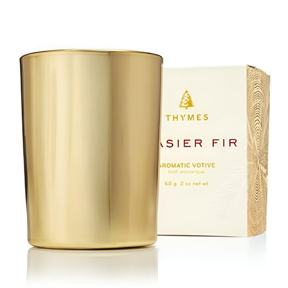 Thymes Frasier Fir Votive Candle Gold 2 oz