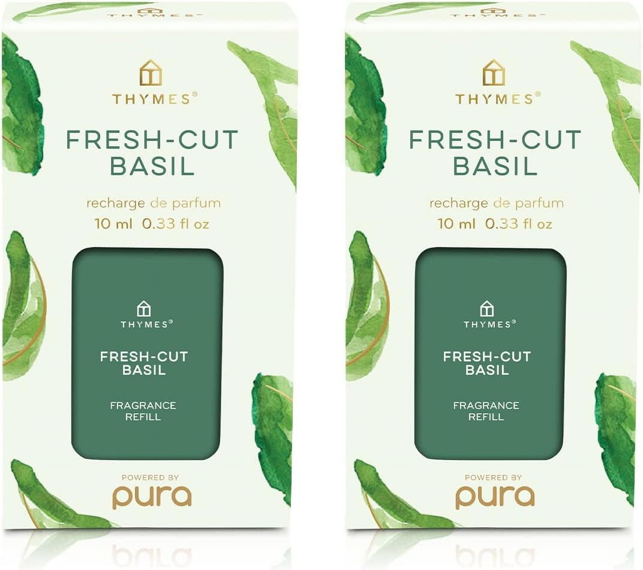 Thymes Fresh-Cut Basil Pura Smart Home Plug-in Diffuser Refills - Pura Diffuser Refills with a Fresh, Clean Fragrance - Long-Lasting Aromatherapy Diffuser Refill - Pack of 2 Visit the Thymes Store
