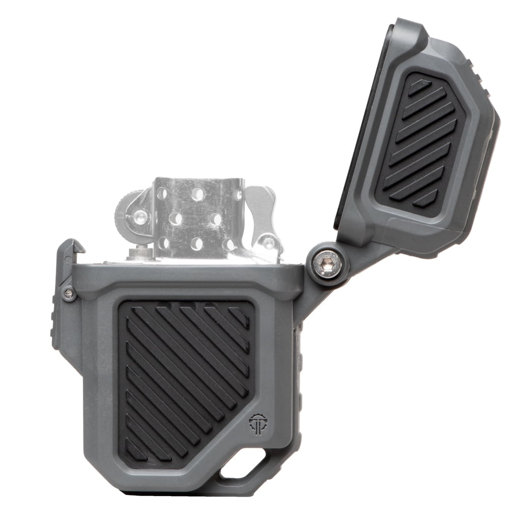 Thyrm PyroVault 2.0 Lighter Armor for Zippo, Z-Plus, Thunderbird, and Blazer Inserts, Urban (Black + Grey) with Tinder-Quik Firestarter