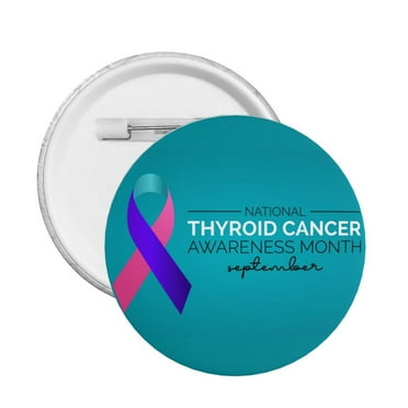 Thyroid Cancer Awareness Month Pin Button Badge, Personalised Button Metal Badge Round Brooch For Clothing Bags Jackets