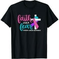 thumbnail image 1 of Thyroid Cancer Awareness Religious Christian Faith Over Fear T-Shirt, 1 of 4