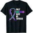 thumbnail image 1 of Thyroid Cancer Ribbon Thyroidectomy Removal Surgery Badasses T-Shirt, 1 of 4