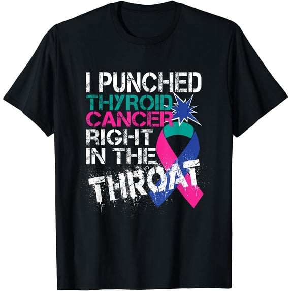 Thyroid Cancer Survivor Awareness Punched In The Throat Gift T-Shirt