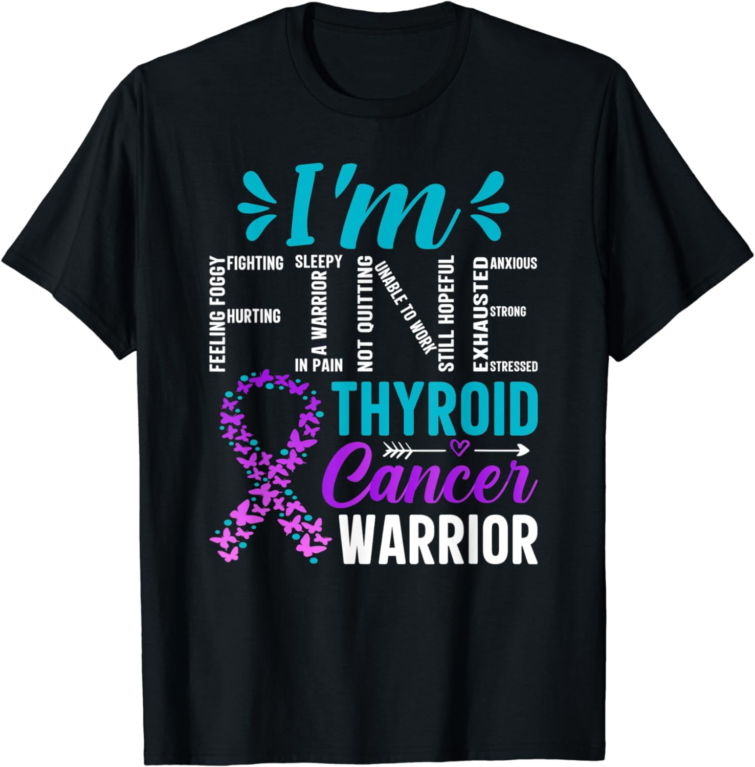 I'm A Warrior, Thyroid Cancer Awareness T-Shirt I'm A Warrior, Thyroid Cancer Awareness T-Shirt