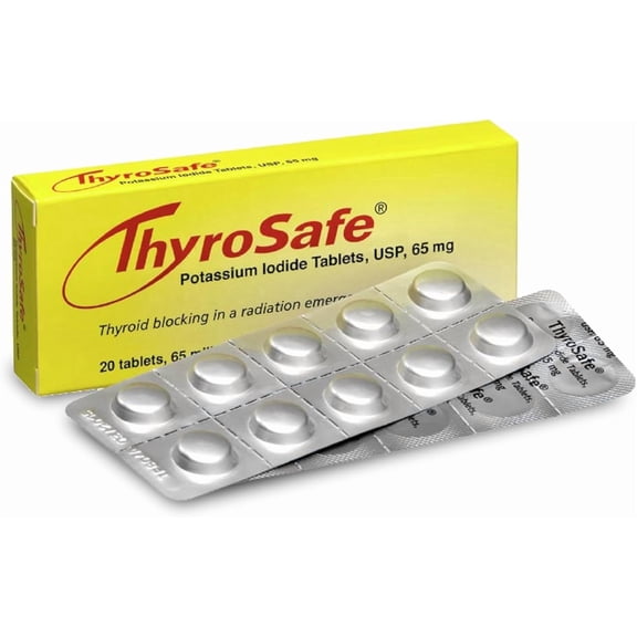 ThyroSafe 65mg Potassium Iodide Tablets (20 Pack) Survival & Emergency Use