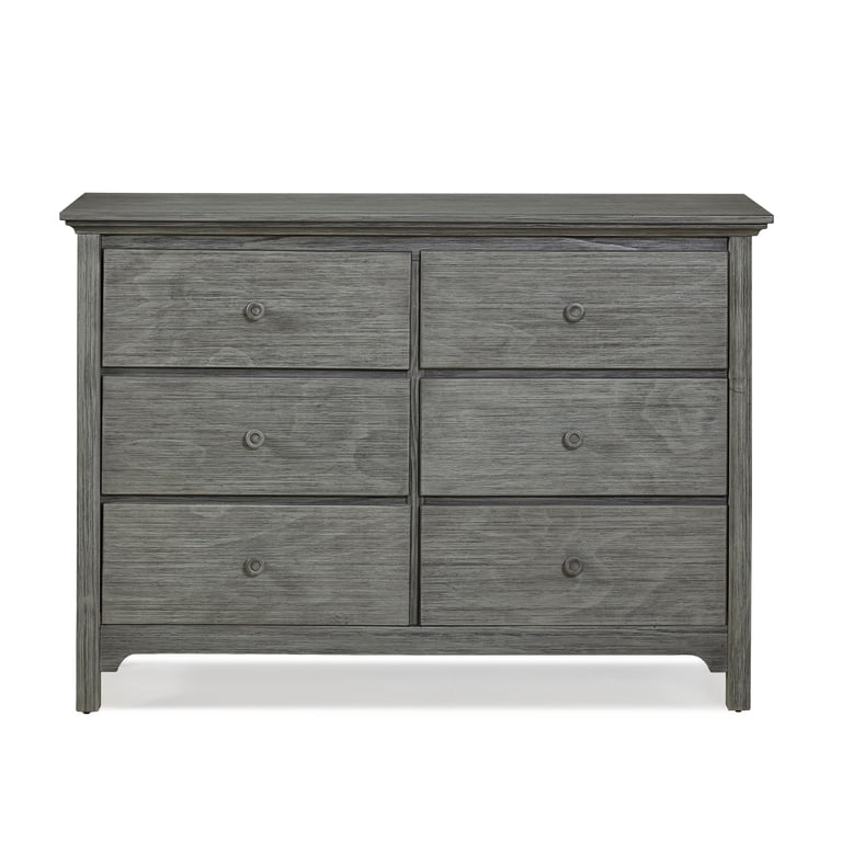 ti amo farmhouse grey dresser Ti Amo 6 Drawer Double Dresser, Farmhouse Grey