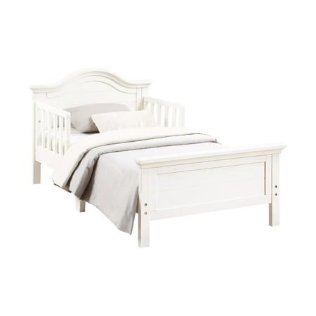 Ti Amo Catania Kids Wood Toddler Bed with Safety Rails, Snow White