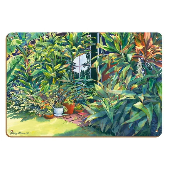 Ti House - Hawaiian Ti Leaves for Protection and Luck - From an Original Hawaii Watercolor Painting by Peggy Chun - 8 x 12 inch Vintage Wood Art Sign