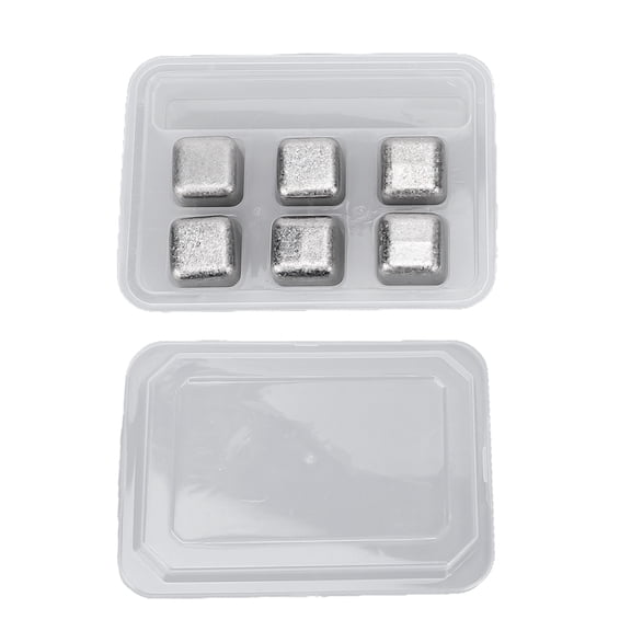 Ti Ice Cubes Set Cubes 6 Pack Pure Ti Ice Cubes Reusable Whiskey Stones Metal Cooling Cubes Non-Diluting Chilled Rocks for Drinks Cocktails