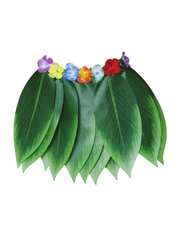 Ti Leaf Hula Skirt Hawaiian Leaf Skirt Green Grass Skirt for Beach Luau Party Supplies