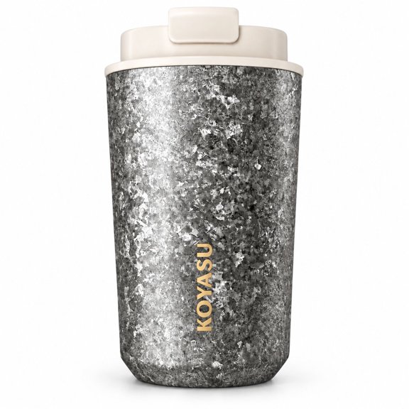 Ti-Zen Titanium Travel Coffee Mug, 12oz Ultralight Insulated Tumbler, Nimbus Gray, Grade 1 Titanium, Double-Wall Vacuum for Commute and Outdoors