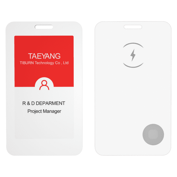 TiBurn  E-Ink Smart Badge, E-Ink Smart Badge Holder, Editable Smart ID Badge Holder with Tag, NFC and Bluetooth, E-Paper Screen, Employee Student Badge