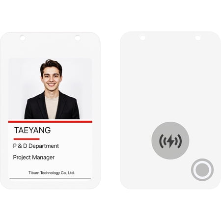 Tiburn 4.0 E-Ink Smart Badge Holder NFC Bluetooth Editable 4-Color Display Reusable Digital Name Tag iOS Only 1 Pack