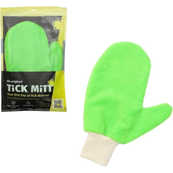 Tick Mitt Green Tick Removal Glove – Chemical-Free, Durable & Portable Tool for Outdoor Adventures, Camping & Daily Use