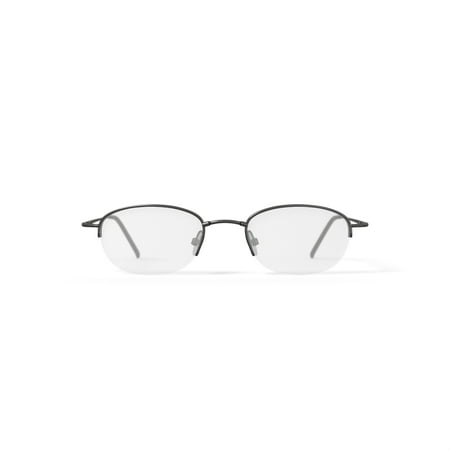 TiFlex Men's T1518 Oval Oval Prescription Eyeglasses with Case, Dark Pewter