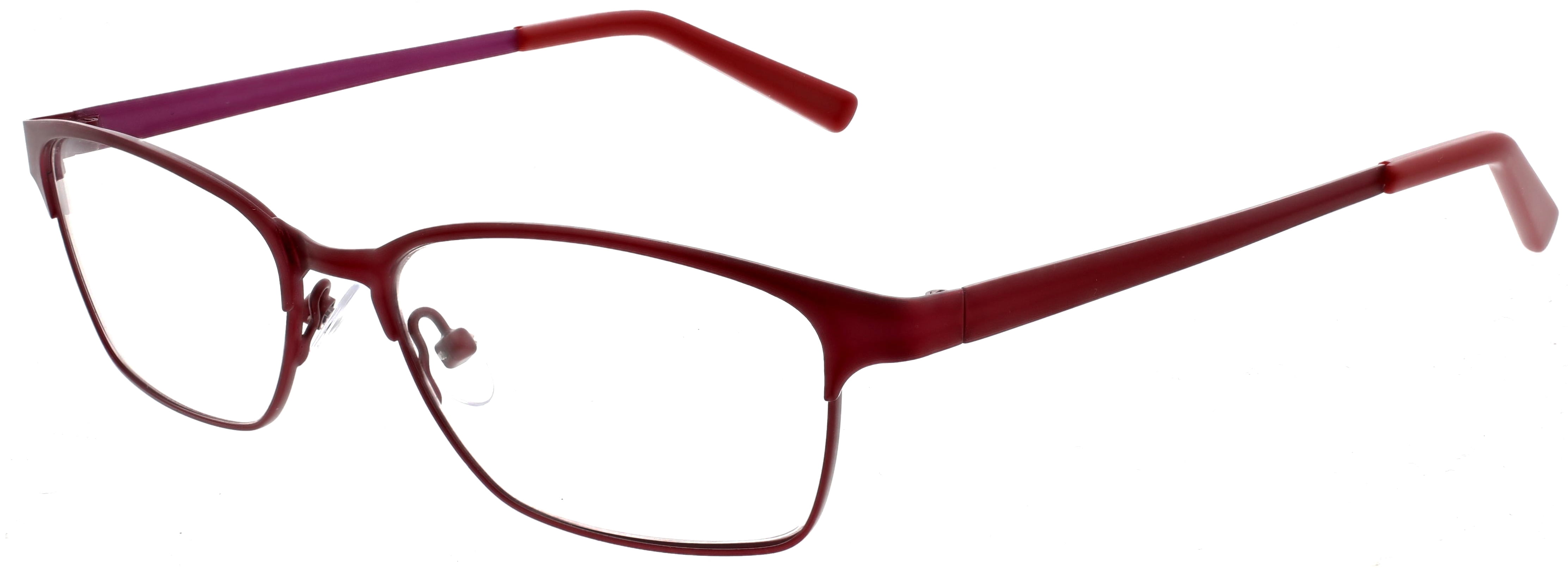 TiFlex Women's Rectangular Eyeglasses, TFL2103, Wine, 52-16-135, with Case