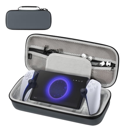 TiMOVO Portable Carrying Case for PlayStation Portal Remote Player, Hard Shell Travel Bag with 10 Card Slots for PS Portal PS5 Accessories, Gray
