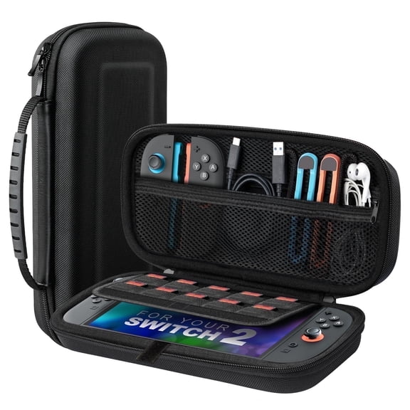 TiMOVO Hardshell Carrying Case with 10 Game Card Slots for Nintendo Switch 2, Black