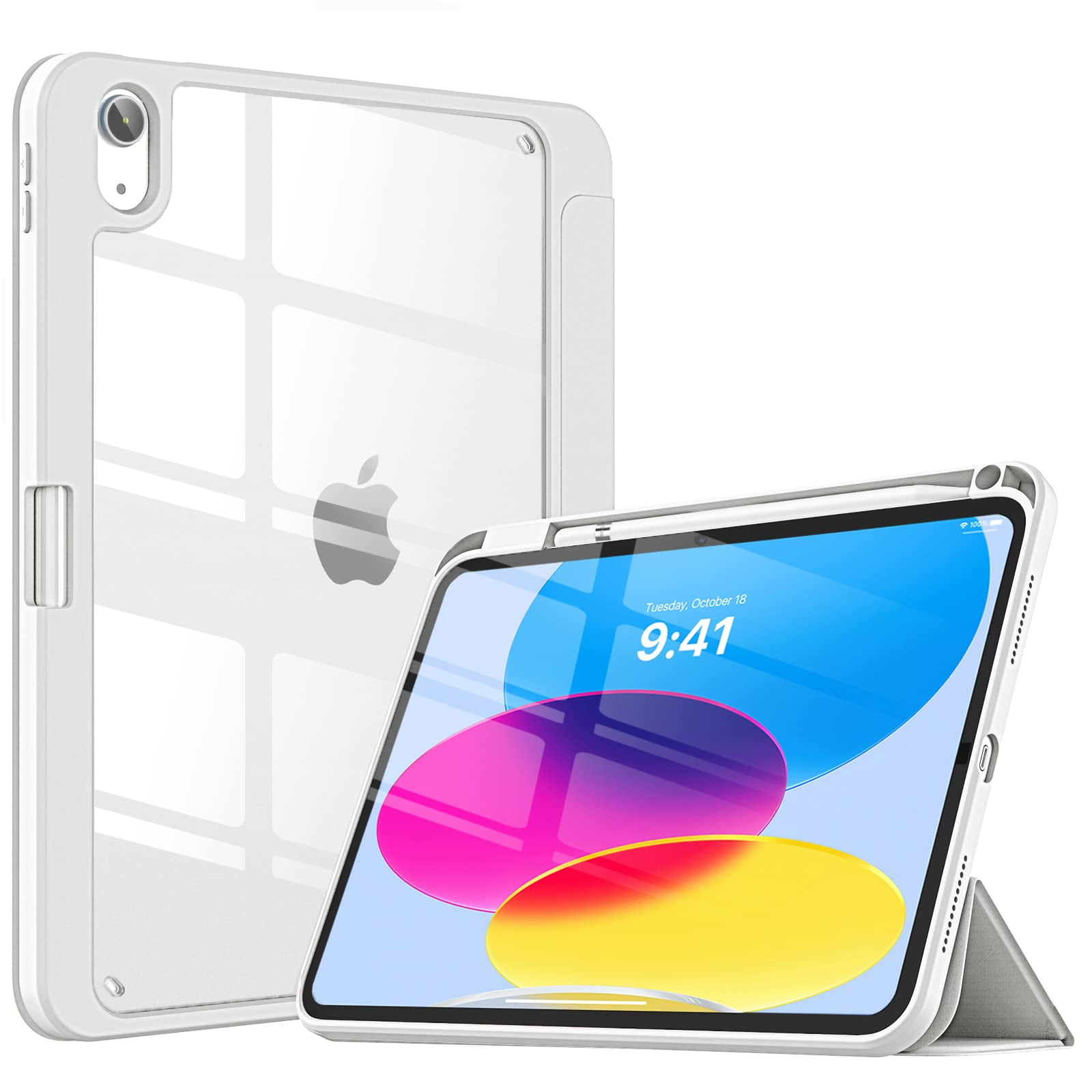 MoKo 9-11 inch tablettas, hoes compatibel met iPad Pro 11 M4 2024/11 inch iPad Air M2 2024/iPad 10th 10,9 2024/iPad Air 5/4 10,9, Galaxy Tab S9/S8/A8/A7 2022, roze