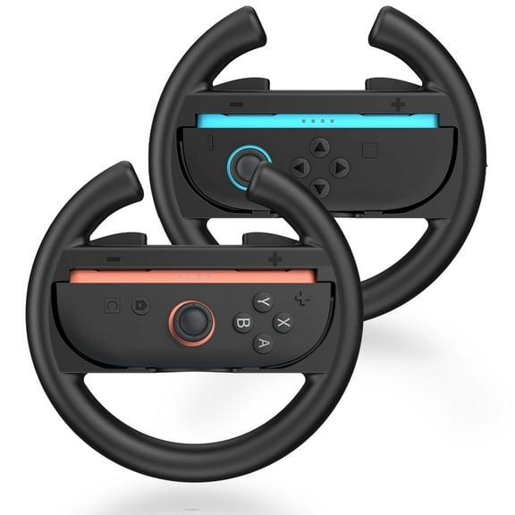 TiMOVO Steering Wheel Compatible with Nintendo Switch 2 Joy-Cons, Racing Wheel Accessories for Switch 2 JoyCon Controllers, Black