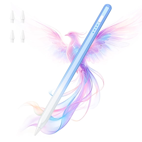 TiMOVO Stylus Pens for iPad,iPad Pencil for (A16)11th Gen with 4 LED Battery Indicator,Apple Pencil Compatible, Fast Charging,Gradient White and Blue