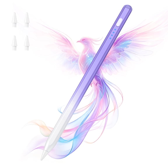 TiMOVO Stylus Pens for iPad,iPad Pencil for (A16)11th Gen with 4 LED Battery Indicator, Apple Pencil Compatible, Fast Charging, Gradient White and Purple