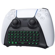 TiMOVO Wireless Keyboard Compatible with PS5 Controller, Bluetooth Green Backlight Mini Game Keypad Built-in Speaker, Playstation 5 Accessories, Black