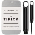 thumbnail image 1 of TiPick Titanium Toothpick Holder - Portable Metal Travel Toothpick - Reusable EDC Micro Toothpick - Compact & Convenient - Carry On-the-Go - Titanium Construction, Black, 1 of 4
