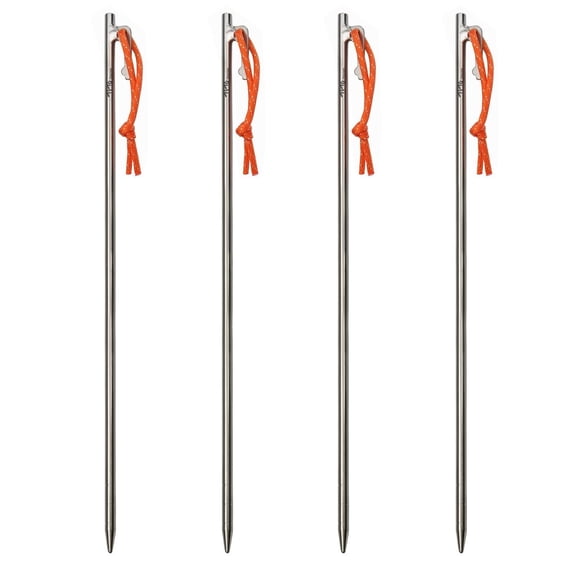 TiTo Titanium Tent Pegs Stakes Lightweight Snowfield Grassland Heavy Duty Tent Nails for Outdoor Camping Hiking and Plant Support Garden Stakes 4pcs/6pcs (7×200mm-6pcs)