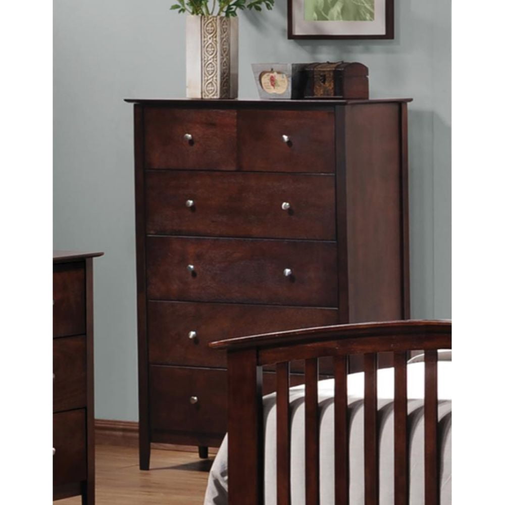 Rectangular Chest Tia 5-drawer Rectangular Chest Cappuccino - Walmart.com
