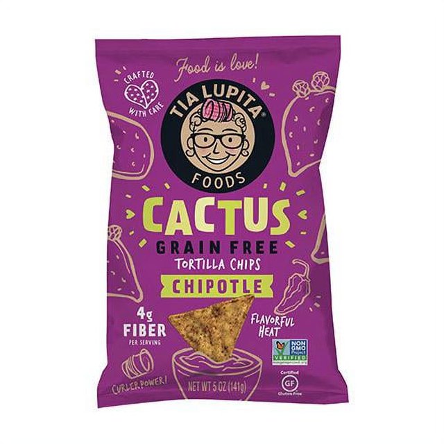 Tia Lupita Cactus Tortilla Chips Vegan, Gluten Free Keto Snacks, Hot